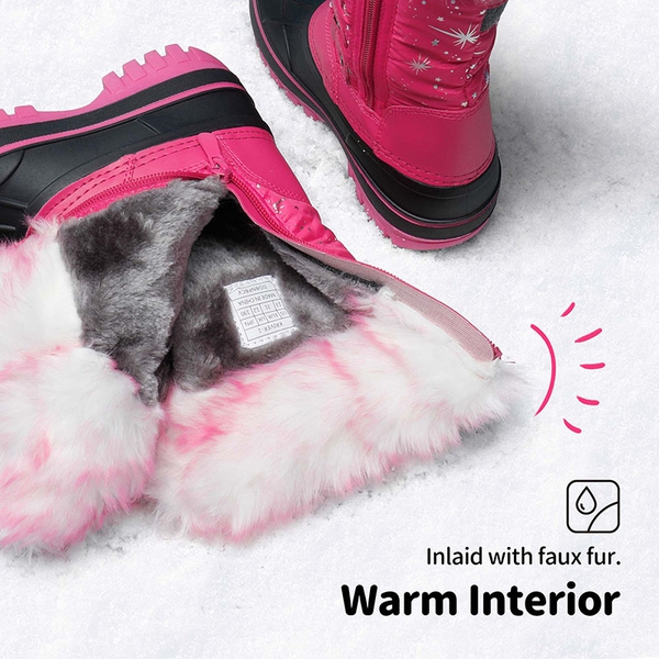 Kids Waterproof Snow Boots - FUCHSIA - 2